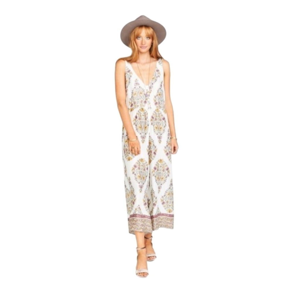 Show Me Your Mumu Dunaway Jumpsuit In Flower Shower Gauze Size Small
